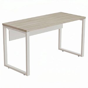 Mesa Para Escritório Reta Pé Quadro 90X50 Linha Prima 40 – Fresno/Branco - 36577 - Casa das Cadeiras Goiânia