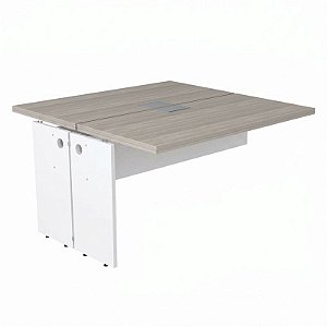 Plataforma Dupla Para Escritório Auxiliar 120X131.5 Linha Prima 40 – Fresno/Branco - 75297 - Casa das Cadeiras Goiânia