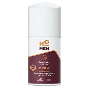 Desodorante Vegano Antiperspirante Roll On Ho Men Protect Antibacteriano 50ml - Davene