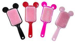 Escova Raquete com orelhas cerdas flexíveis para desembaraçar os cabelos (uma unidade)