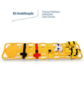 KIT IMOBILIZAÇÃO - PRANCHA + IMOBILZADOR + COLAR CERVICAL 16 POSIÇÕES