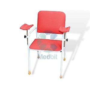 Cadeira Hemodiálise Braço Lateral Vermelha