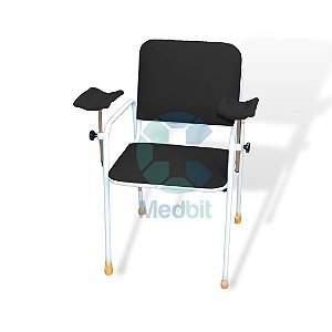 Cadeira Hemodiálise Braço Lateral Preta
