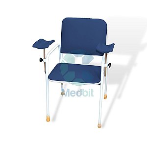 Cadeira Hemodiálise Braço Lateral Azul Escuro