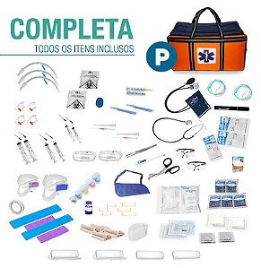 Bolsa Resgate Azul e Laranja Completa - Tamanho P - Medbit