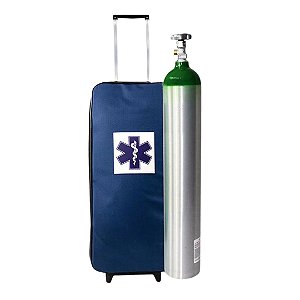 Kit Oxigênio Portátil 5 Litros Bolsa azul com Rodinhas  (Sem Carga)