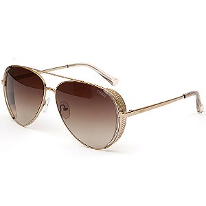 Óculos de Sol Solar Vizzano Diamond CO C200 Degradê Dourado
