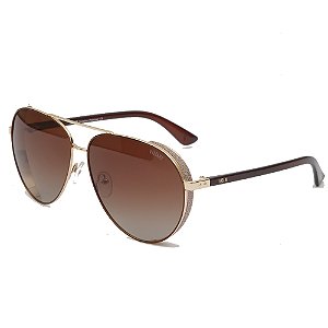 Óculos de Sol Solar Vizzano Diamond CQ C200 Aviador Marrom