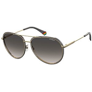 Óculos De Sol Solar Polaroid PLD 6116/G/S Dourado Degradê Polarizado