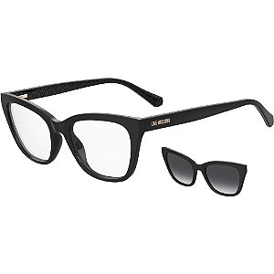 Óculos de Sol Love Moschino Clip On 071CS 807 Preto Feminino