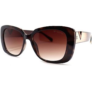 Óculos de Sol Milano Vizzano Ouro 124S C200 Marrom Feminino