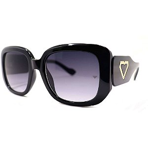 Óculos de Sol Milano Vizzano Ouro 211S C100 Preto Feminino
