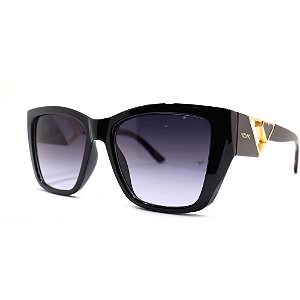 Óculos de Sol Milano Vizzano Ouro 215S C200 Preto Feminino