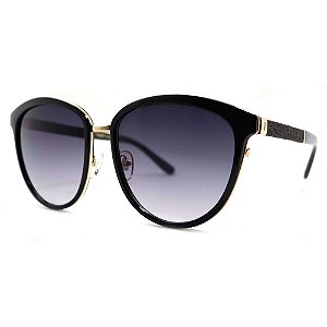 Óculos de Sol Milano Vizzano Ouro 22S AV234 Preto Feminino