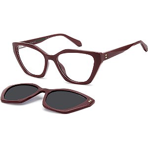 Óculos de Sol Polaroid D637C LHF 5417 ClipOn Bordô Feminino
