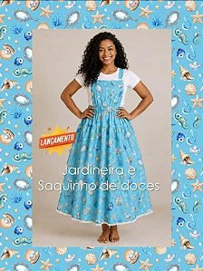 Jardineira Feminina Coleção 2026 (Fundo do Mar)