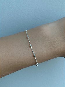Pulseira de prata mini bolinhas