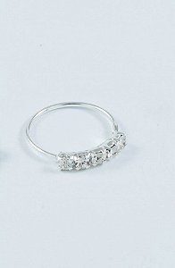 Piercing de prata aro 5 zircônias altas 10mm
