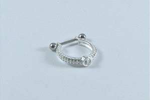 Piercing de prata conch várias zircônias brancas com ponto de luz