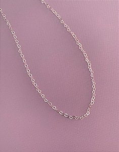 Choker de prata corrente de corações