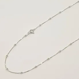 Colar de prata corrente com bolinhas 40cm