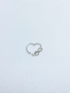 Piercing de prata coração com infinito cravejado (lado esquerdo)