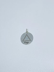 Pingente de prata medalha elemento fogo