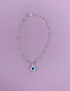 Pulseira de prata olho grego pendurado