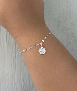 Pulseira de prata medalha São Bento