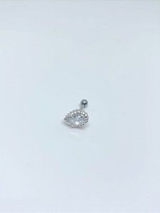 Piercing de prata gota zircônia cravejada tragus / helix.