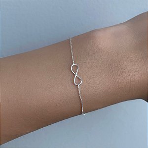 Pulseira de prata mini infinito