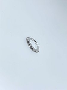 Piercing de prata aro com zircônias
