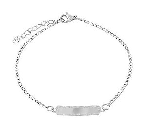 Pulseira de aço infantil chapinha com borda