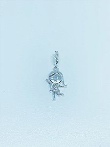 Pingente de prata menina feliz