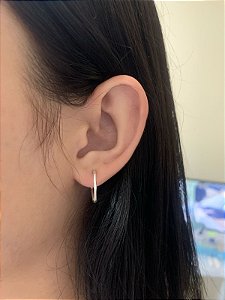 Brinco de prata argolinha hexagonal 17mm