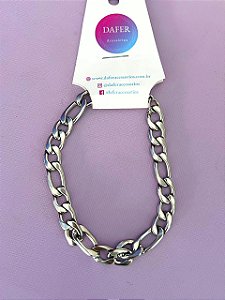 Pulseira de aço grossa fígaro
