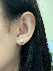 Brinco de prata pérola 6mm