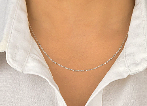 Corrente de prata cartier elo longo 50cm