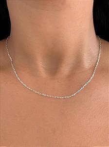 Corrente de prata cartier elo longo 45cm
