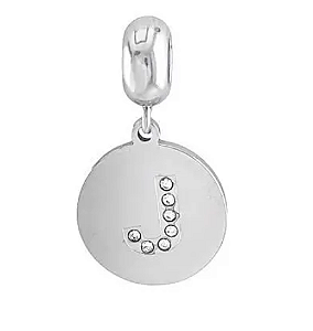 Berloque de aço medalha letra J