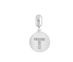 Berloque de aço medalha letra T