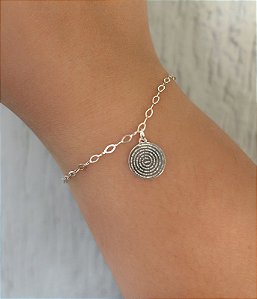 Pulseira de prata medalha pai nosso