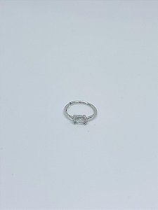 Piercing de prata aro zircônia retangular