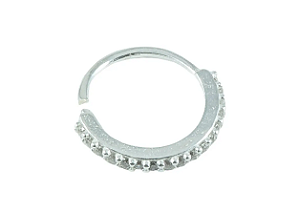 Piercing de prata aro zircônias 13mm