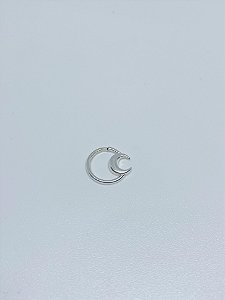 Piercing de prata aro lua lisa