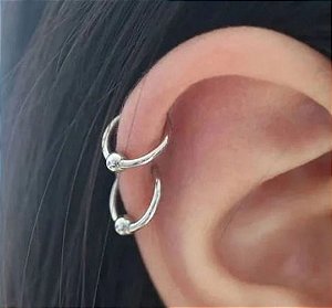 Piercing de aço aro com uma bolinha 8mm
