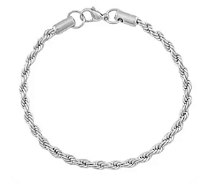 Pulseira de aço masculina cordão baiano média