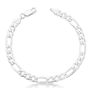 Pulseira de prata masculina elo 3x1 (6mm)