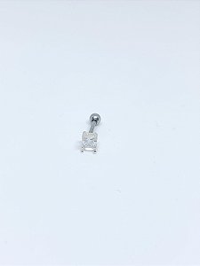 Piercing de prata Ponto de luz quadrado 4mm