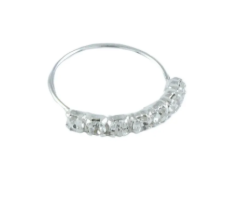 Piercing de prata aro com 7 zircônias altas 8mm